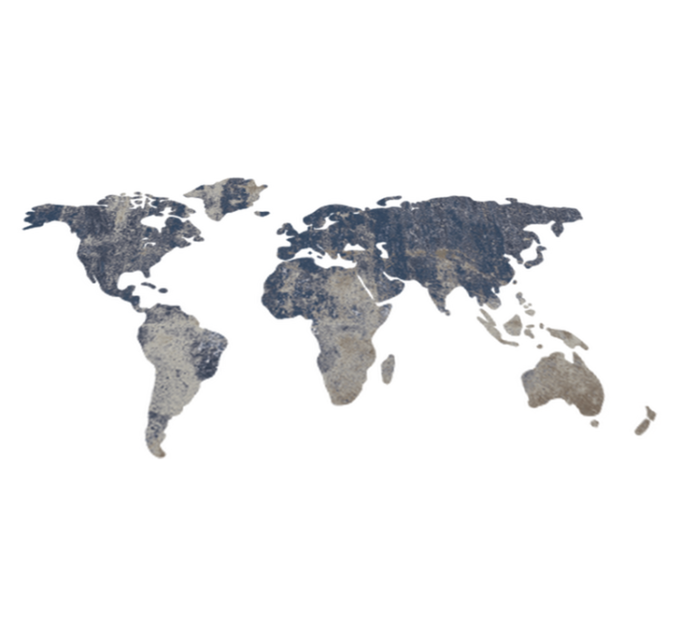 Vinil podovi karta svijeta s teksturom plave boje - TenStickers