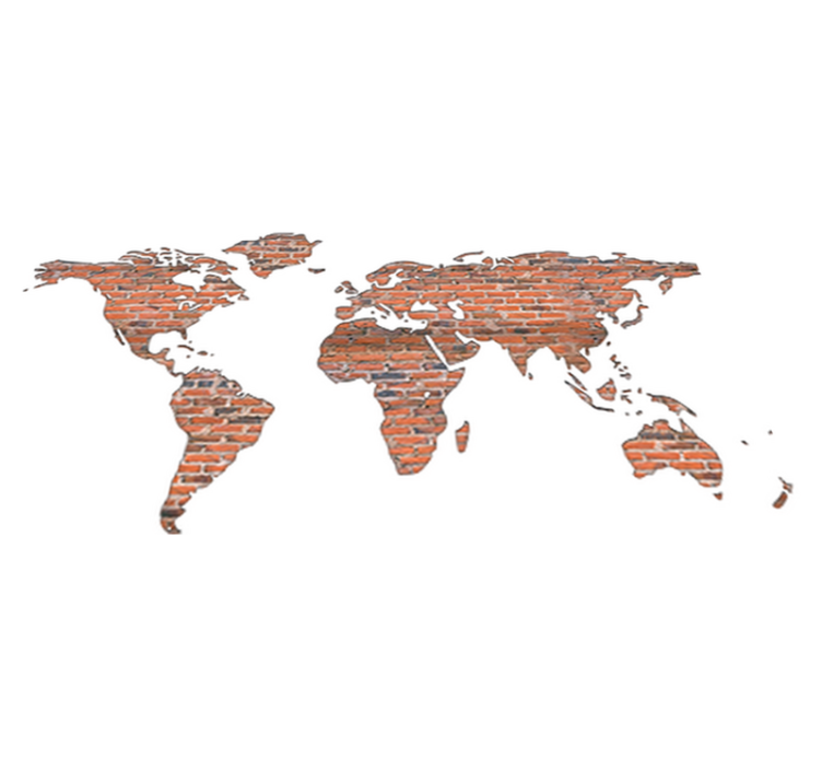 Vinil podovi karta svijeta zidna ploča s mapom svijeta - TenStickers