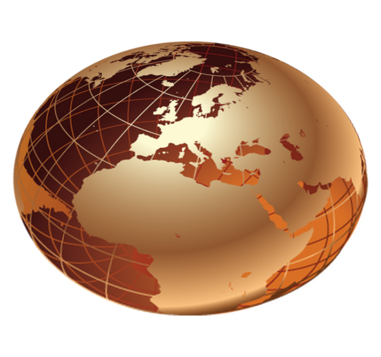 Vinil podovi karta svijeta zlatna europa - TenStickers