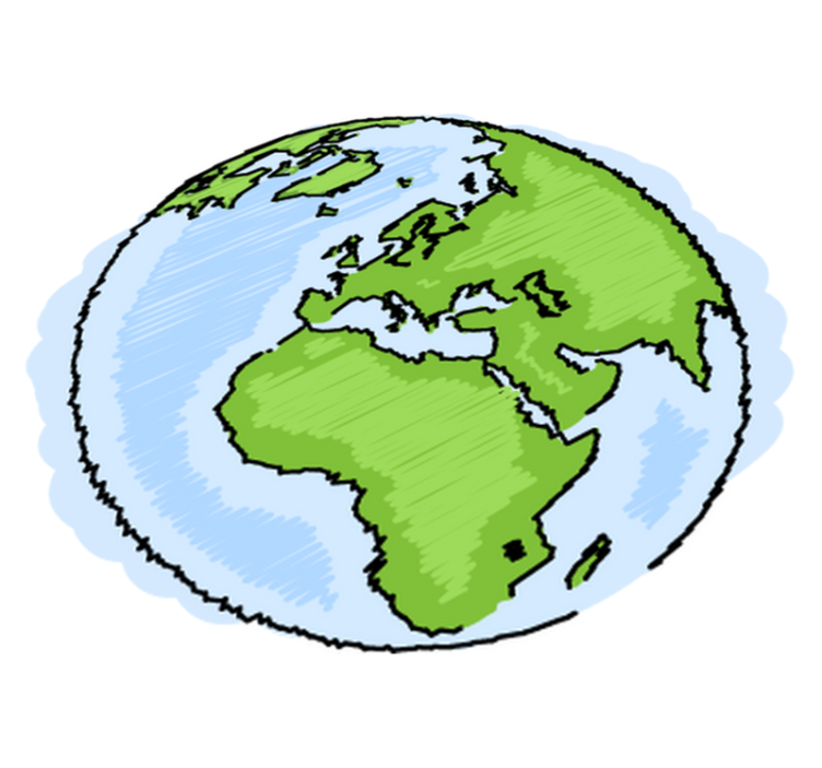 Vinil podovi karta svijeta ilustracija zemlje - TenStickers