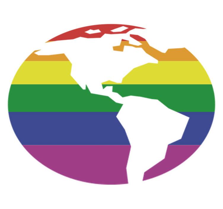 Vinil podovi karta svijeta lgbt svijet adesiv - TenStickers