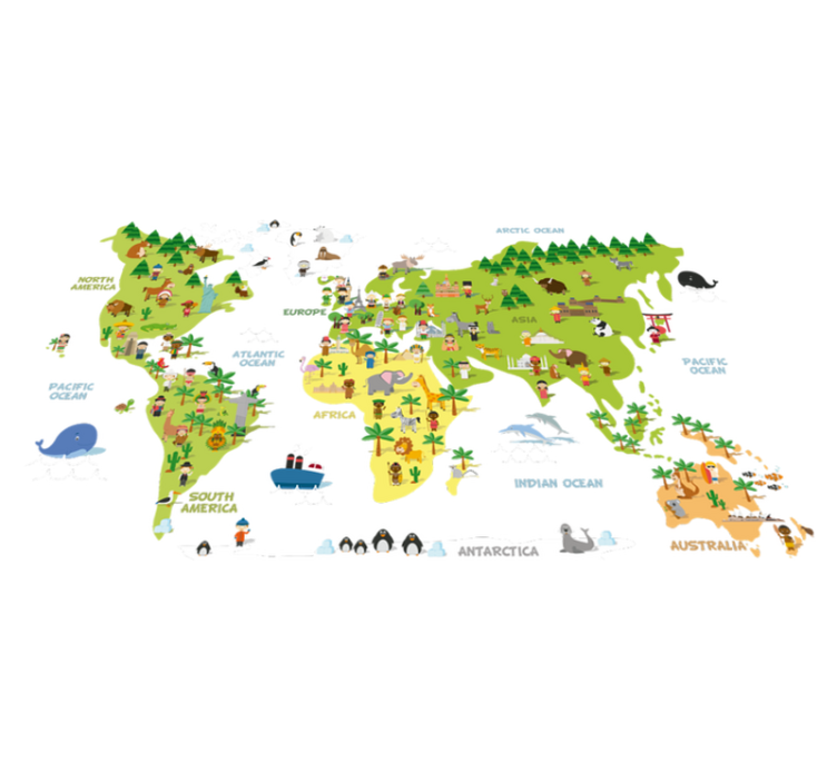 Vinil podovi karta svijeta mapa osoba na engleskom - TenStickers