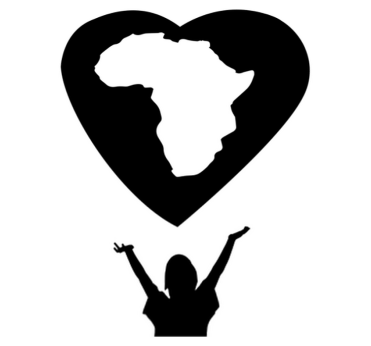 Vinil podovi karta svijeta afrika srce - TenStickers
