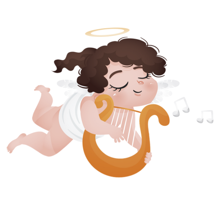 Vinil podovi djeca s djetetom koje svira harfu - TenStickers