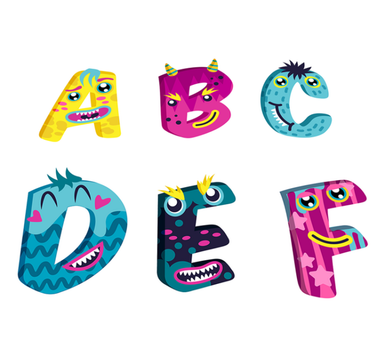 Vinil podovi djeca s abecednim slovima cpp_privalia - TenStickers