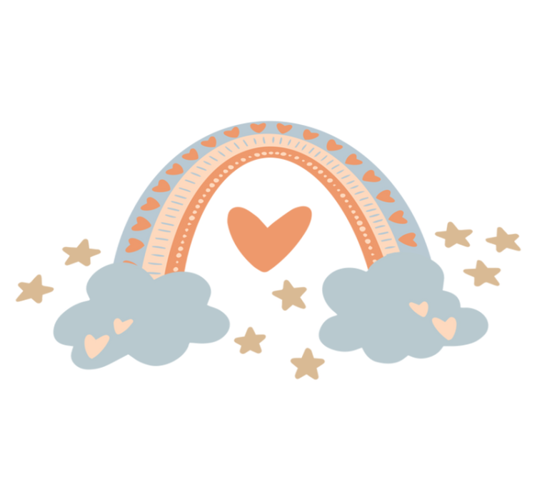 Vinil podovi djeca u pastelnim bojama duge - TenStickers