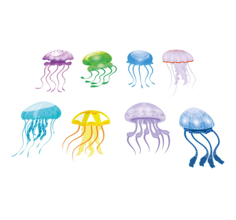 Vinil podovi za kupatilo u bojama meduza - TenStickers