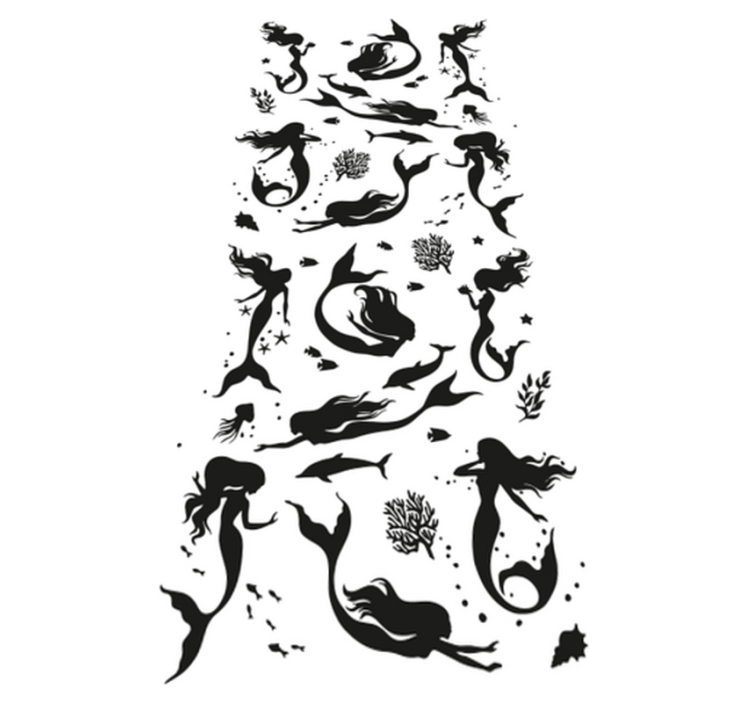 Vinil podovi za kupatilo s motivom sirena - TenStickers