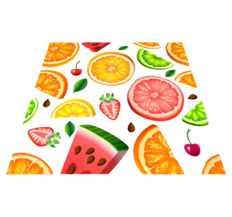 Vinil pod u kuhinji s voćnim rubom - TenStickers