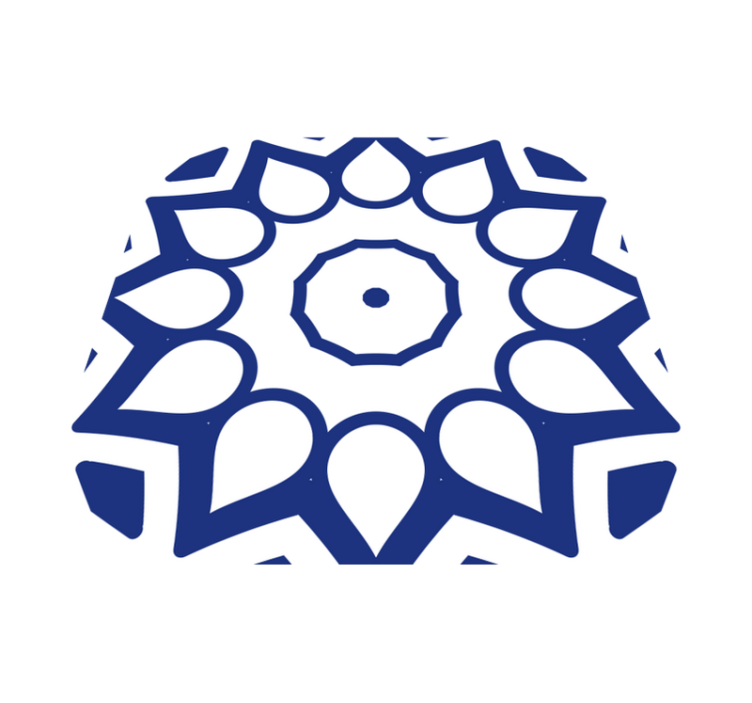 Vinil pod u kuhinji s plavim mandala cvjetovima - TenStickers