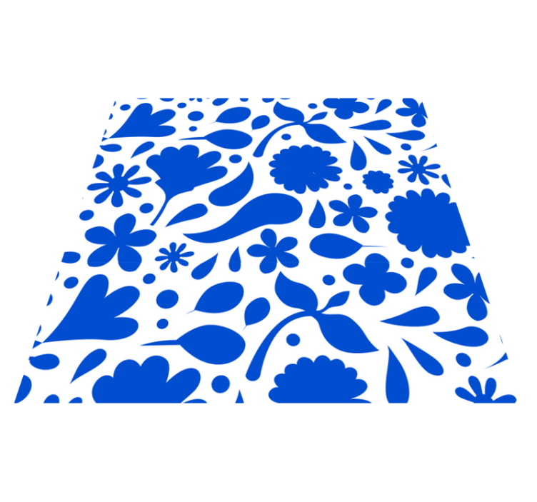 Vinil pod u kuhinji s plavim cvjetovima delft - TenStickers