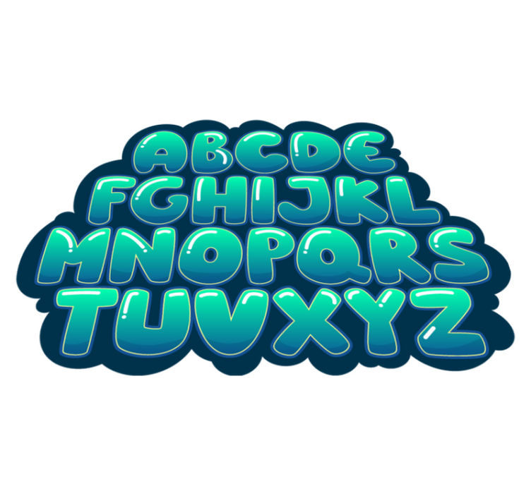 Vinil podovi abeceda abecedni oblak - TenStickers