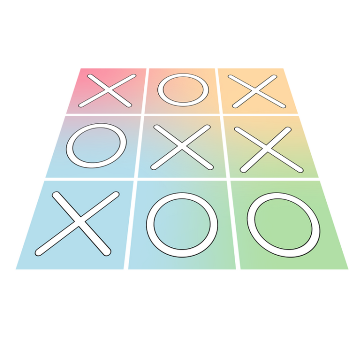 Vinil podovi igre igra tic-tac-toe - TenStickers