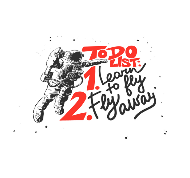 Vinilne prostirke s frazama popis obaveza za astronauta - TenStickers