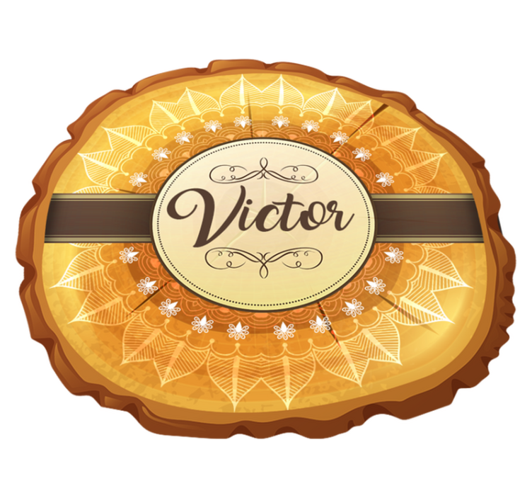 Personalizirana drvena mandala vinilna prostirka s imenom - TenStickers