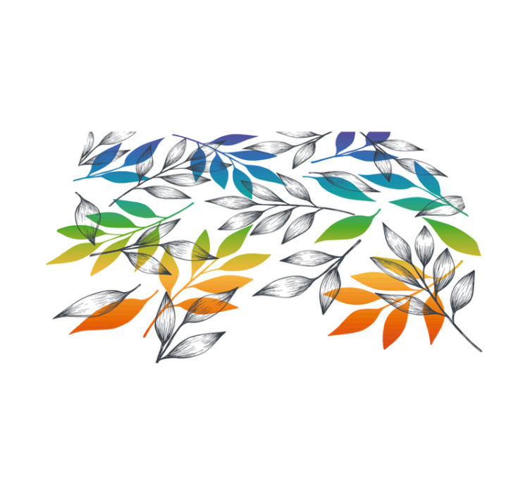 Duga lišća moderne vinilne prostirke - TenStickers