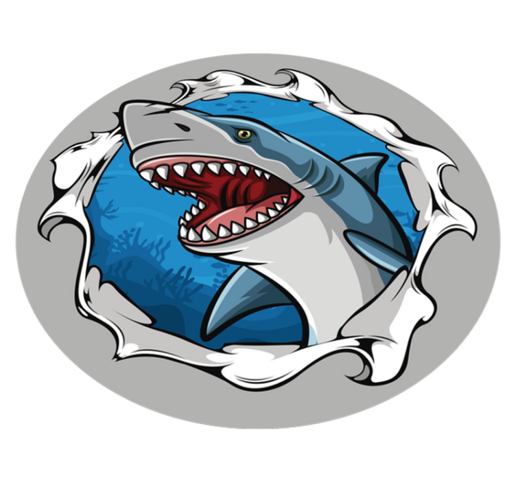 Veliki morski pas 3d vinil prostirka - TenStickers