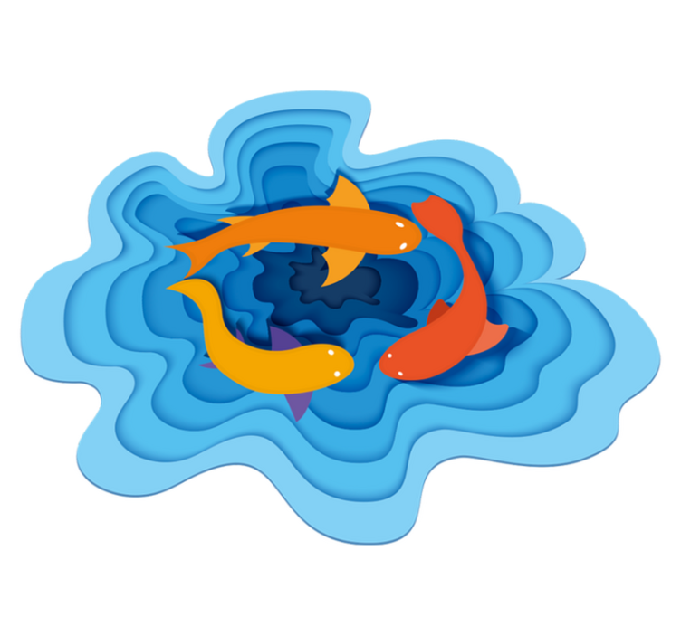 Okrugle ribe akvarij životinjski vinil tepih - TenStickers