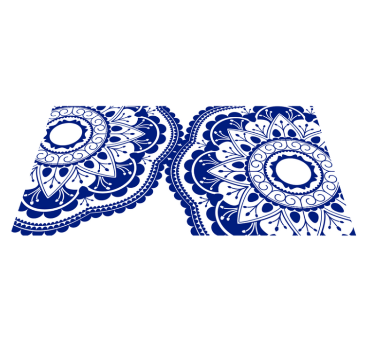 Tamnoplava s okruglim oblicima vinil prostirka plavi tepih - TenStickers