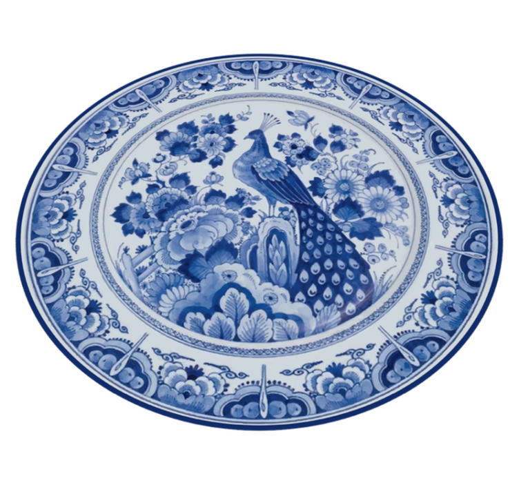 Delftware tepih od paunovih pločica - TenStickers