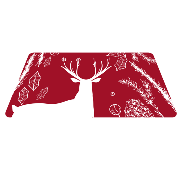 Crveni sobovi u šumskoj prostirci za božićno drvce - TenStickers