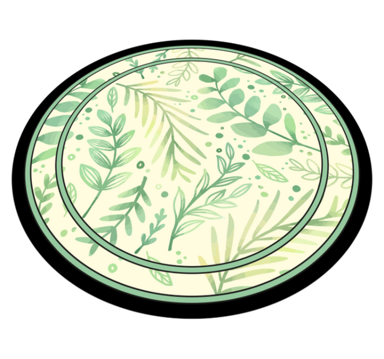 Krug ostavlja cvjetni vinil tepih - TenStickers