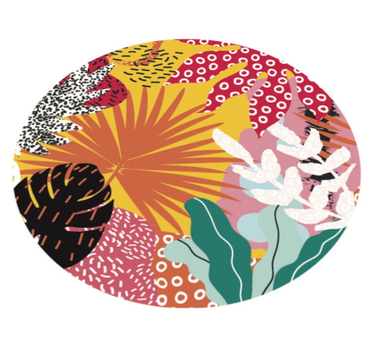 Obojena monstera višebojna priroda vinil prostirka - TenStickers