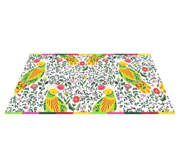 Vinil podovi cvijeće i biljke cvjetni papagajski uzorak - TenStickers