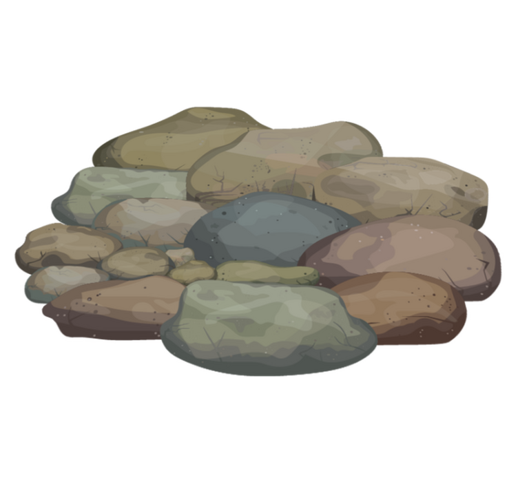 Vinil podovi efekt kamena ilustracija kamenčića - TenStickers