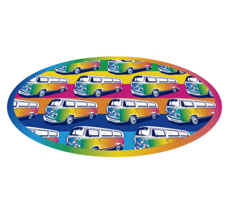 Retro hippie van teen vinil prostirka - TenStickers