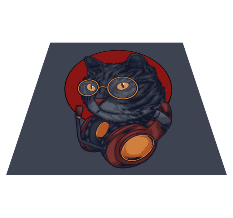 Mačka glazba ilustracija životinjski tepih - TenStickers