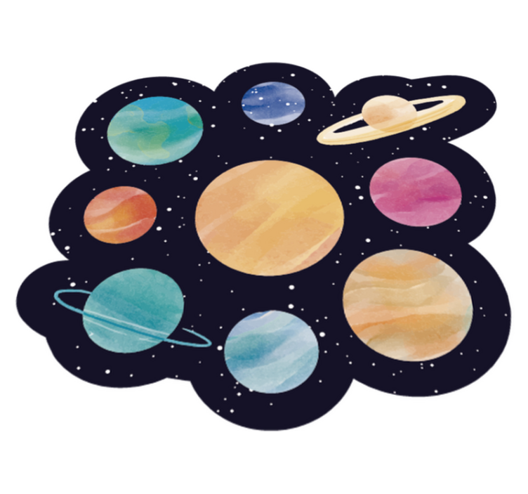 Različiti planeti djeca vinil prostirka - TenStickers