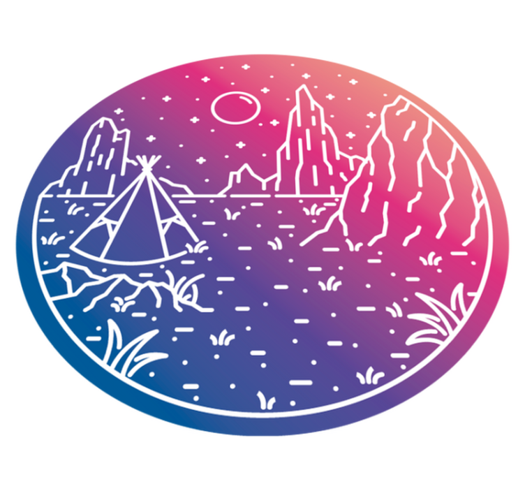 Vinil podovi priroda noćna scena kampiranja - TenStickers