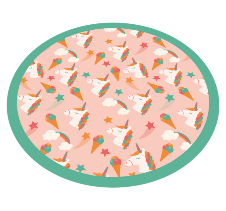 Vinil podovi djeca krug motiva jednoroga - TenStickers