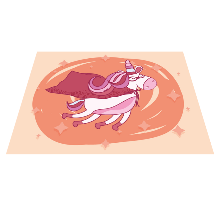 Leteći super heroj jednorog vinil prostirka - TenStickers