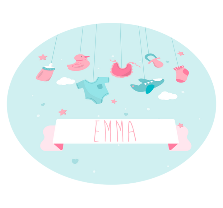 Personalizirana djevojčica rođena personalizirana prostirka - TenStickers