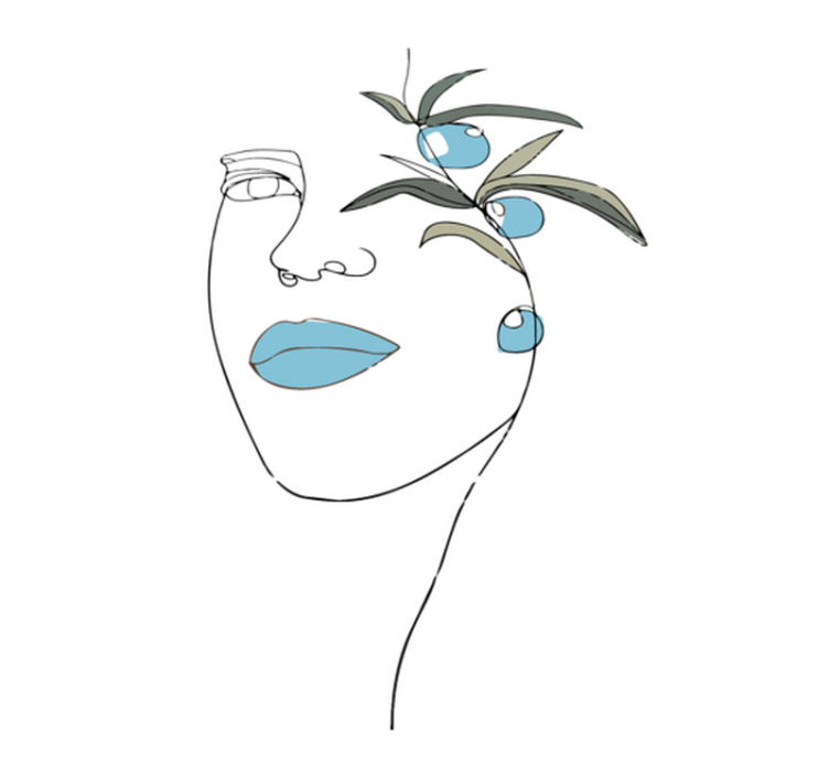 Minimalistički skica lica prostirka za spavaću sobu - TenStickers