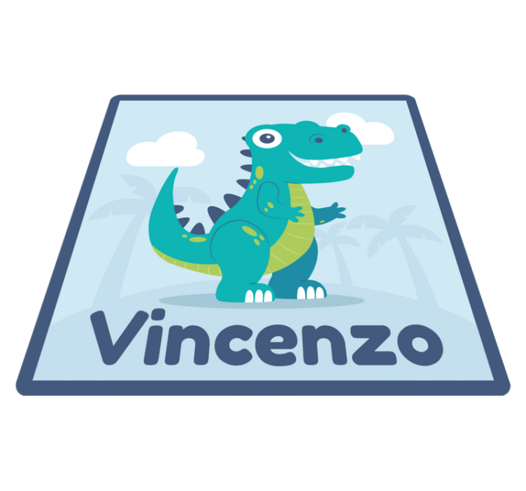 T rex personalizirana prostirka za dinosaure - TenStickers