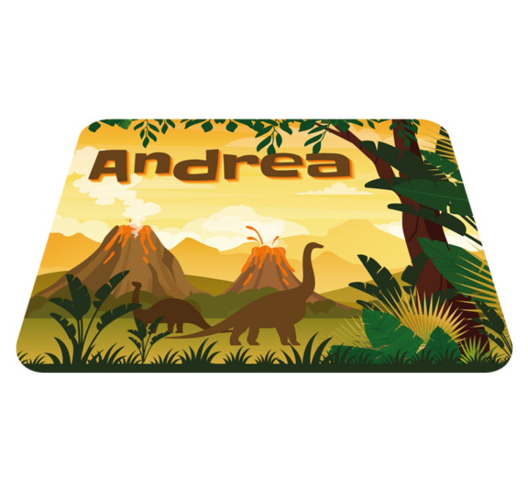 Prekrasni krajolik dinosauri personalizirana prostirka - TenStickers