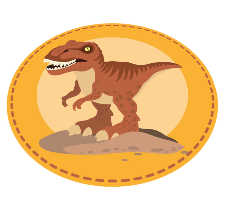 Narančasta pozadina dinosaura životinjski tepih - TenStickers