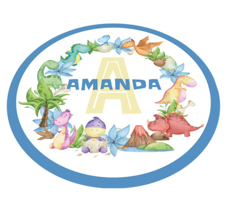 Vinil podovi s imenima krug dinosaura - TenStickers