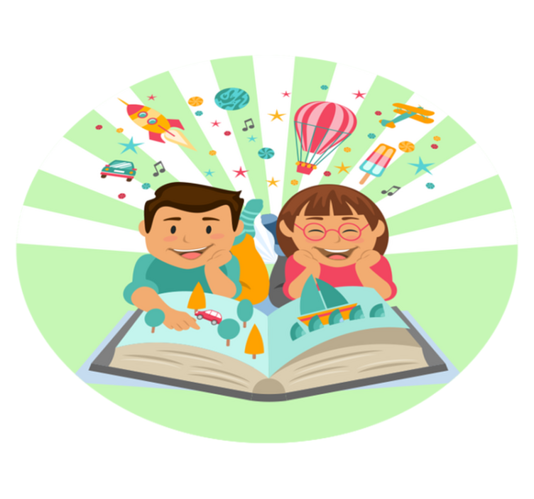 Vinil podovi djeca maštovito čitanje - TenStickers