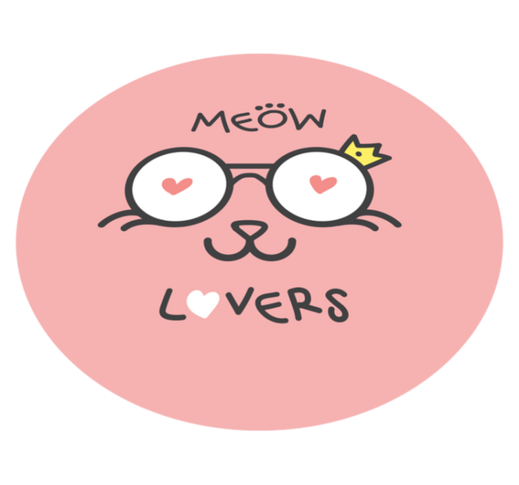 Sretna mačkica s krunom dječjim vinil tepihom - TenStickers