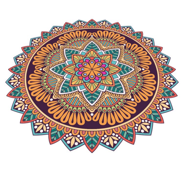 Vinil podovi mandala s vibrantnim motivom mandale - TenStickers