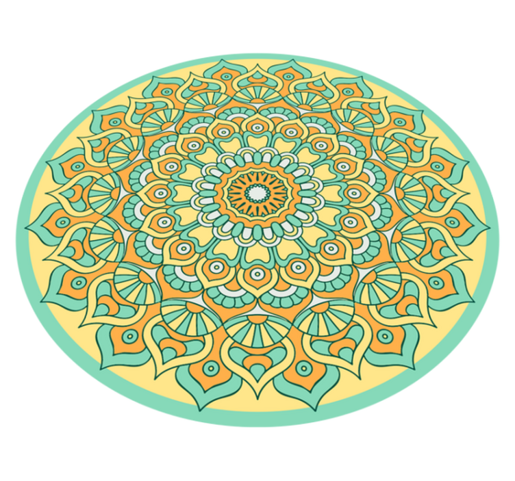 Mandala narančasta i teal mandala vinil prostirka - TenStickers