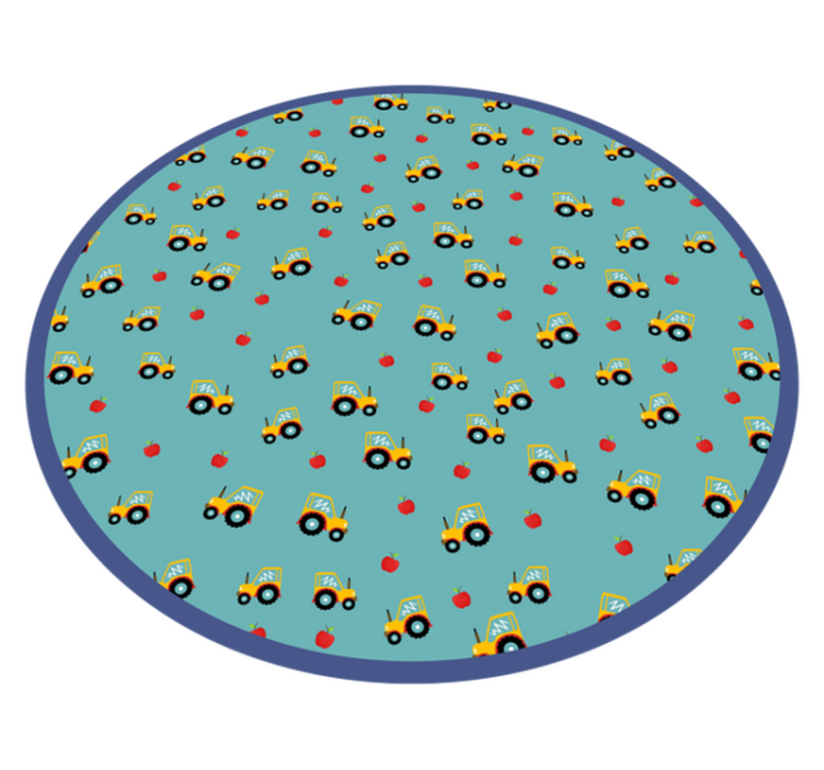 Traktor i jabuke. Dječji vinil tepih - TenStickers