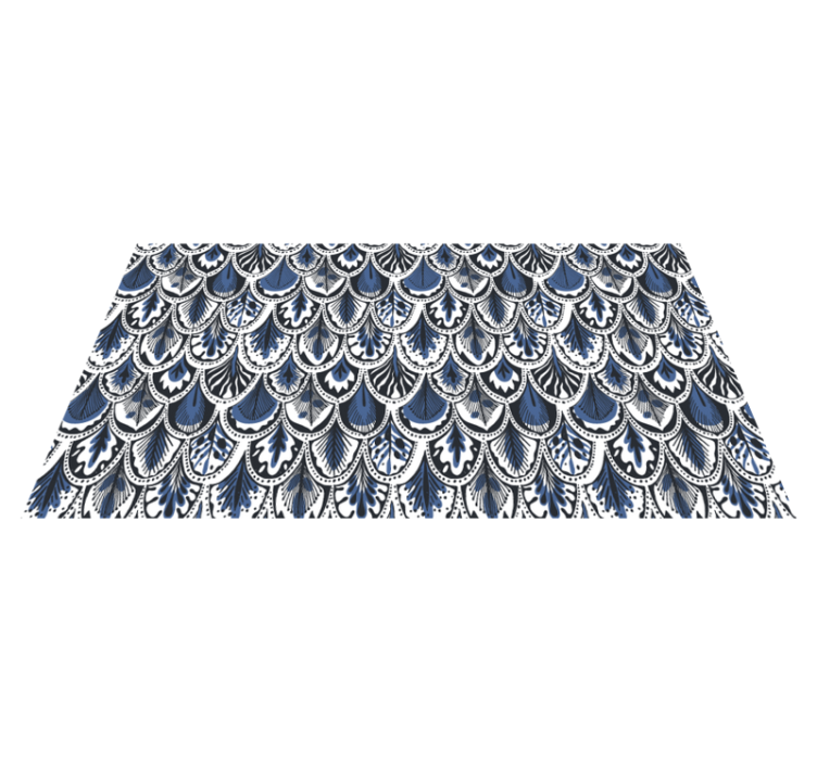 Plavo ptičje perje životinjski tisak vinil tepih - TenStickers