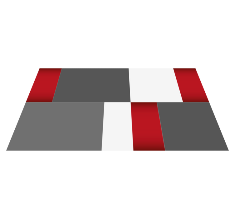 Crvene, bijele i sive geometrijske prostirke - TenStickers