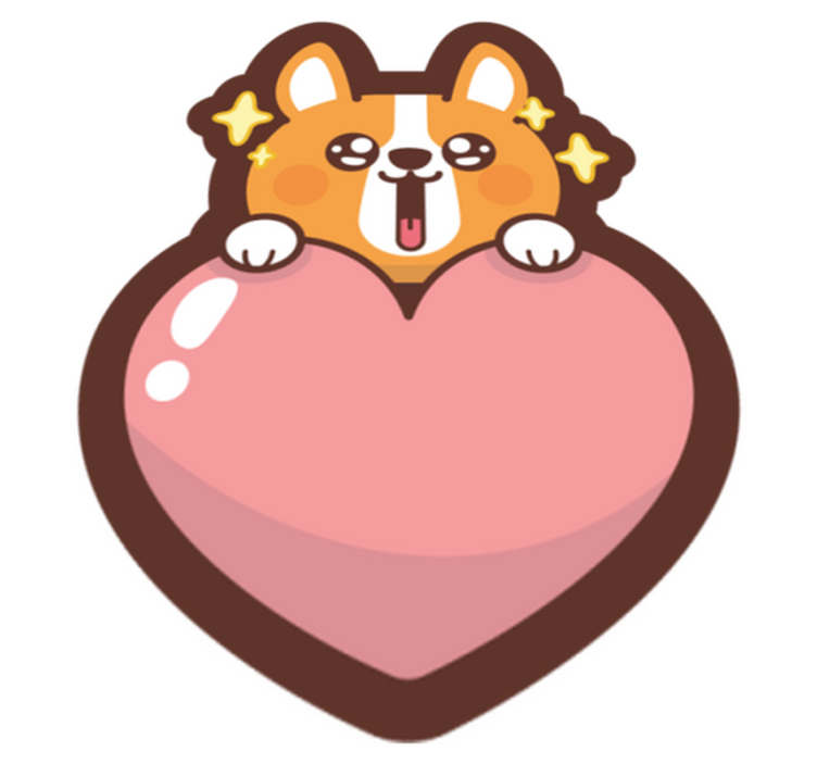 Drugi vinil podovi corgi srce ilustracija - TenStickers