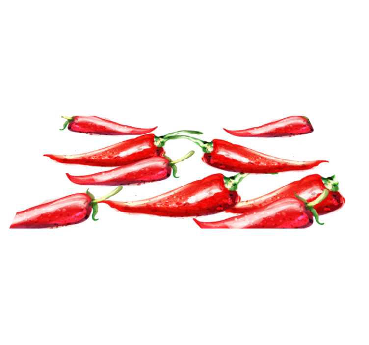 Crveni chilli papar kuhinjski vinil tepih - TenStickers